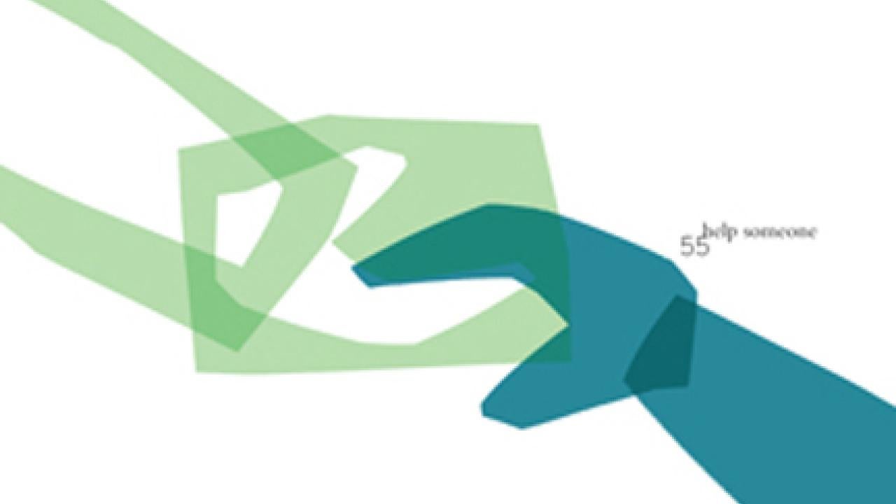 Help Someone is No. 55 in the Peace Begins Here art project from Chen Design Associates of San Francisco.
