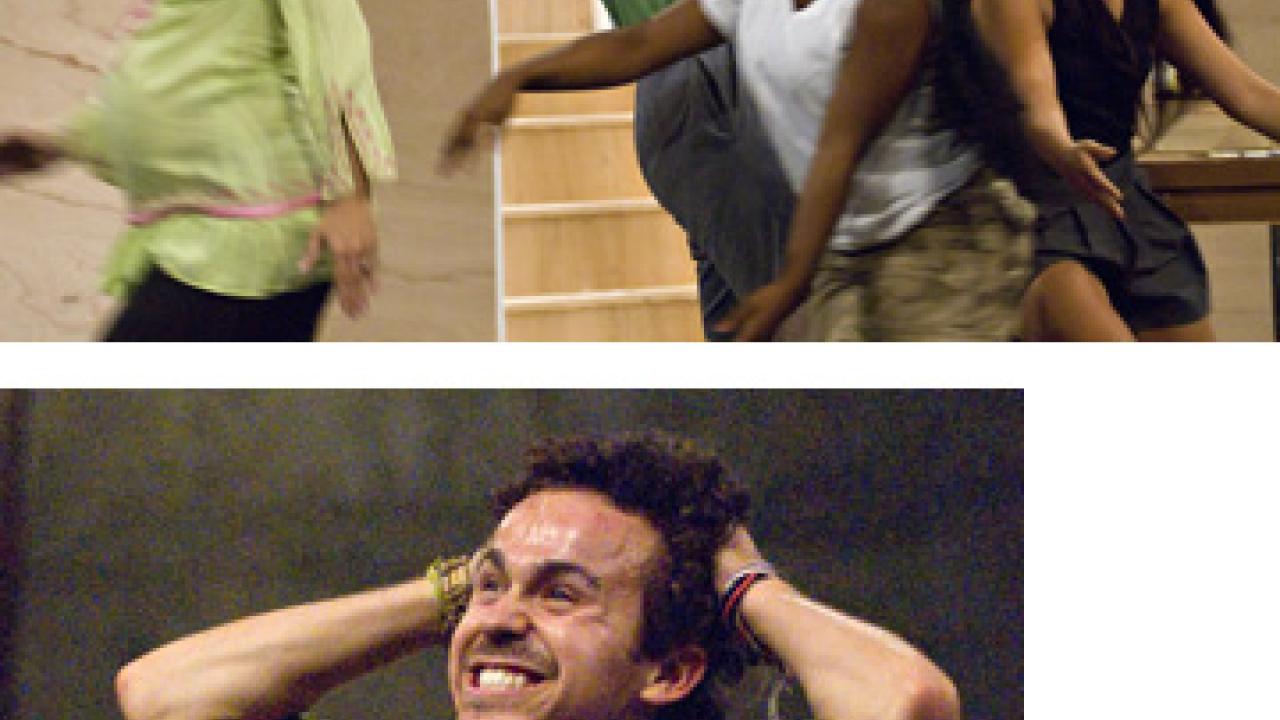 Photos: Matthew Dunivan, Gillian Heitman, Olufunmilayo Alabi, Jaki Joanino and Esteban Gonzalez, in rehearsal for Putnam County Spelling Bee.