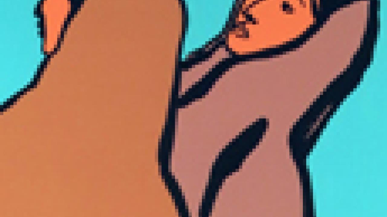 Image: R.C. Gorman's "Walking Women," 1979, serigraph (cropped)