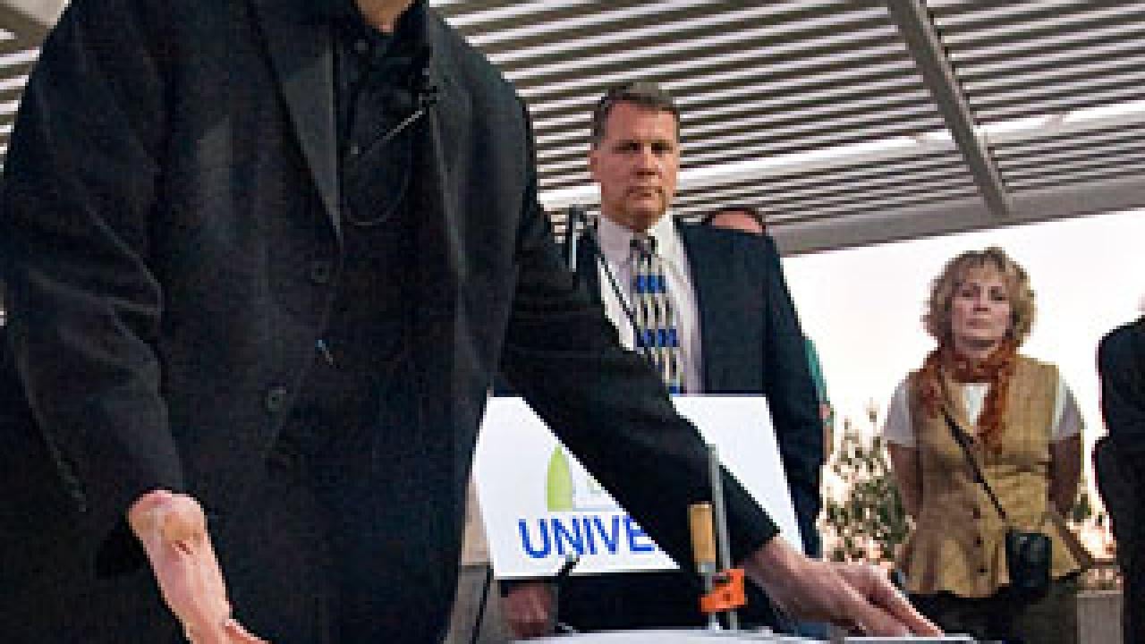 Photo: Michael Siminovitch demonstrating a big light.