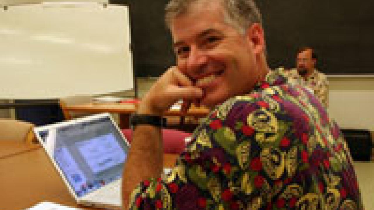 Steve Faith, faculty technology trainer, will help instruct employees how to use the new course management system.