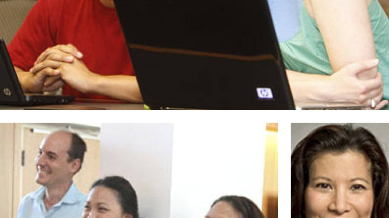 PHOTOS: Law students Errol Dauis, Remy Goldsmith, 
Scott Tester and Samantha-Marie Bautista, plus law school administrator Cristina Gapasin; and Tani