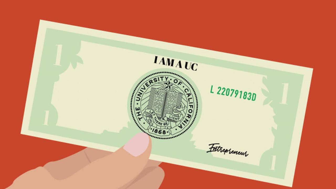 "I Am a UC Entrepreneur" currenvy graphic, from The California Aggie