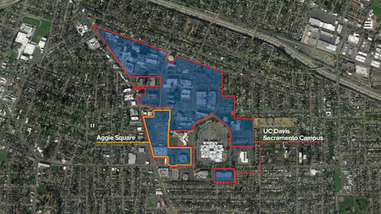 Aggie Square map, showing project boundary