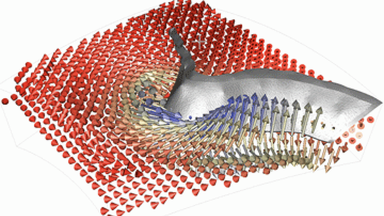 Graphic: model of the Earth's mantle with arrows flowing up a gray "crust"