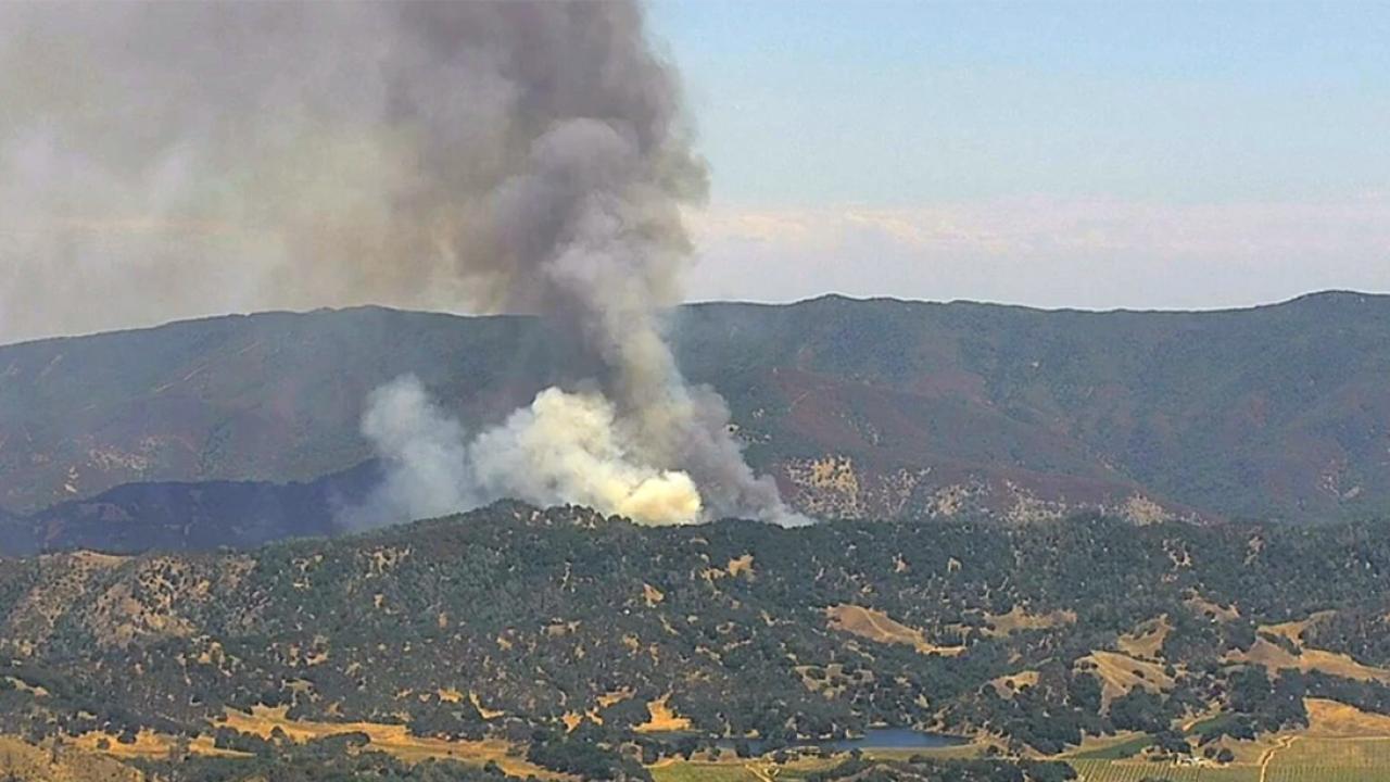 A view of the fire from afar.
