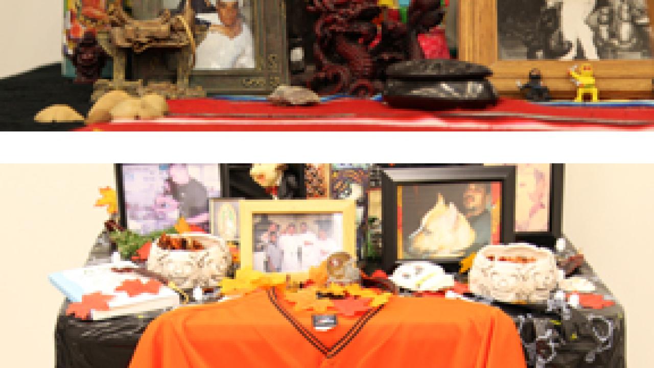 Photos (2): Two of the community altar installations at TANA