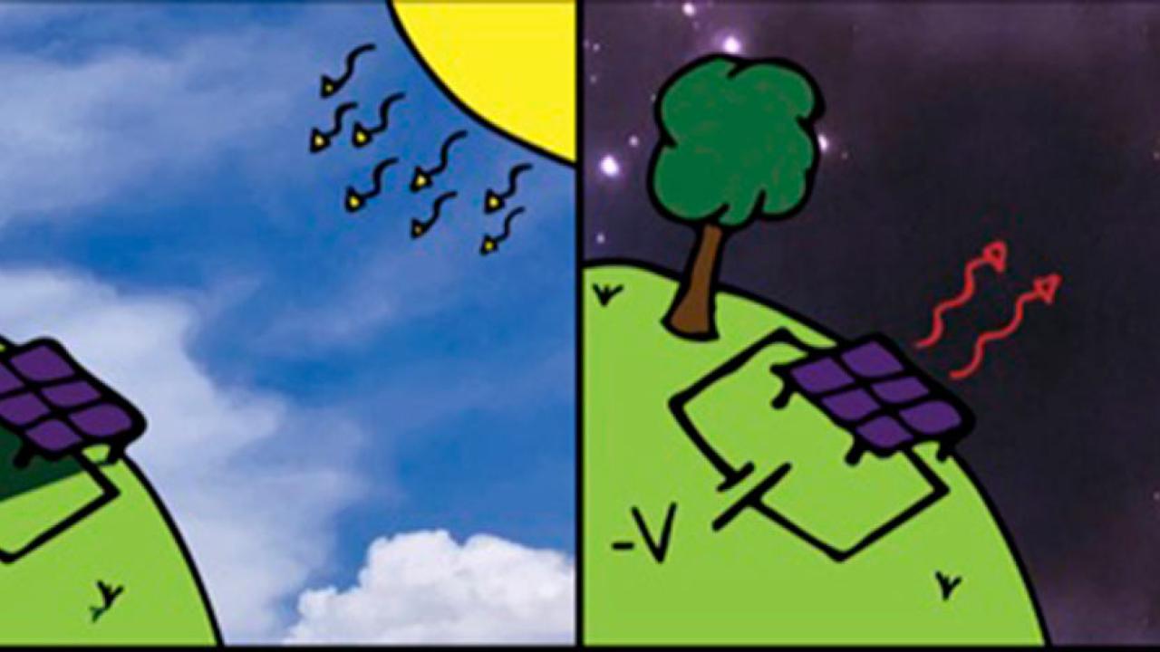 Cartoon of solar cells