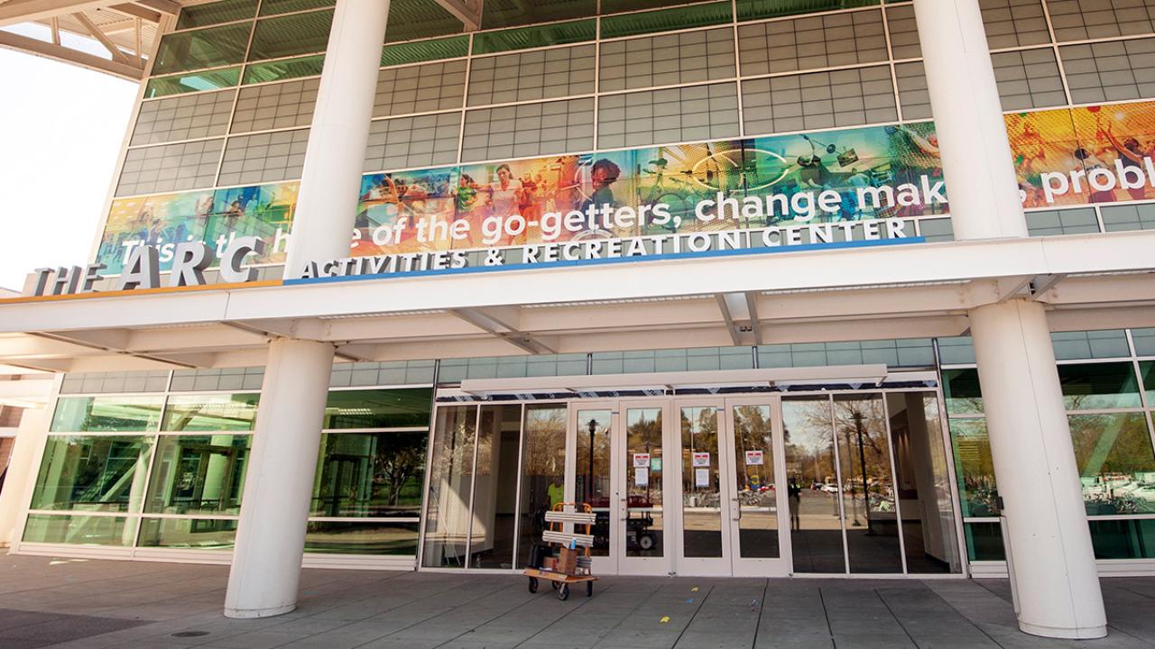 Activities and Recreation Center, exterior, front entrance