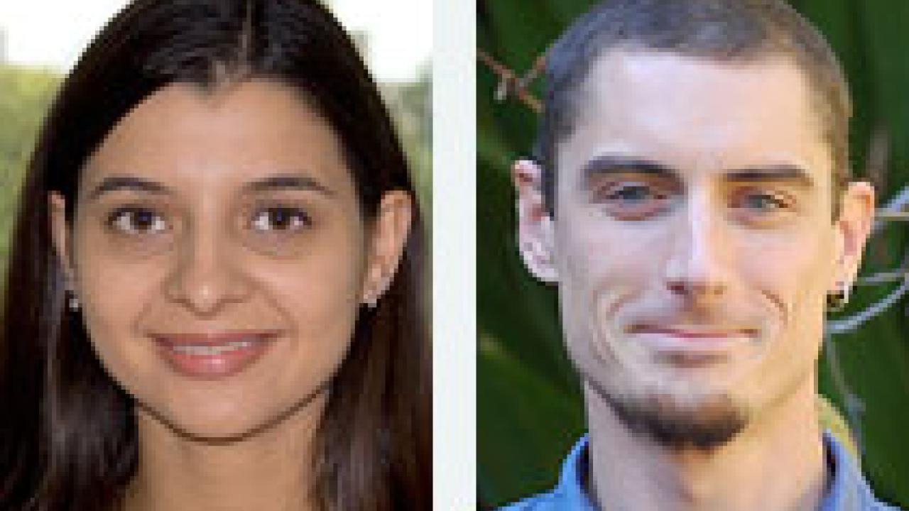 Photo: two photos of Ilke Arslan and Jeffrey Ross-Ibarra