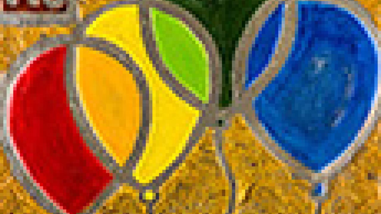 Photo: "Element of Life" tile for helium (depicted by colorful balloons)