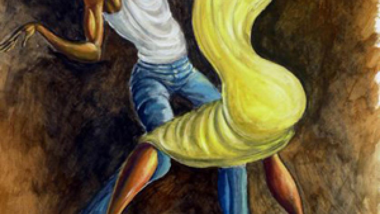 The Dancing Couple, by Ernie Barnes, to be exhibited at the Nelson Gallery.