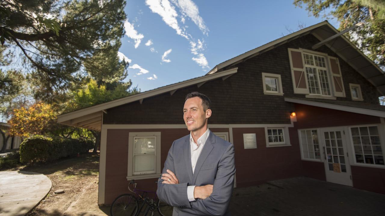 Ben Houlton outside barn