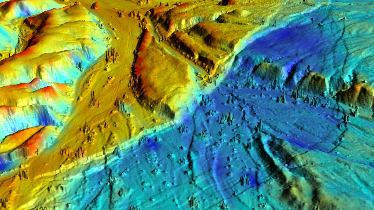 3-D LiDAR view of Borrego Fault in Baja California, Mexico