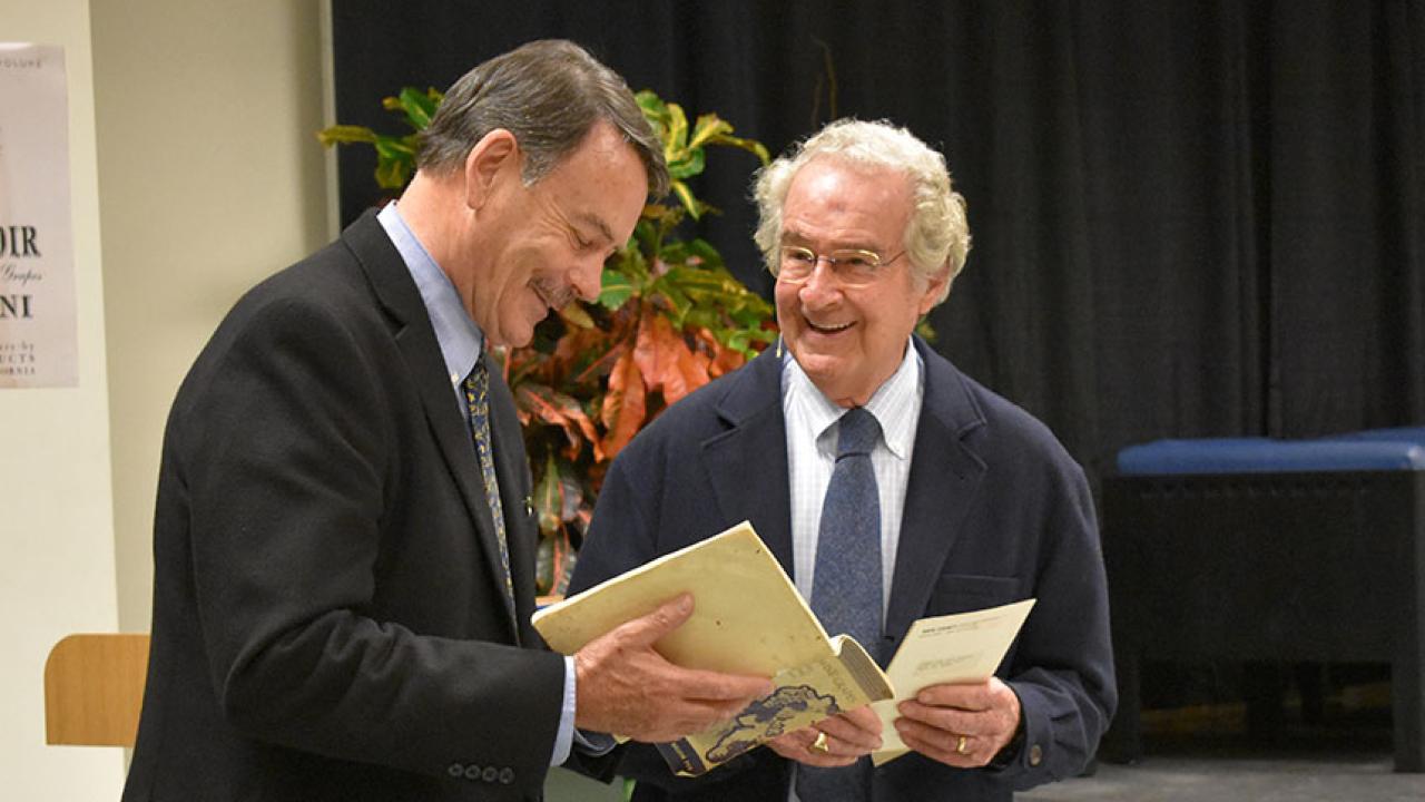 Roger Boulton stands with Warren Winiarski