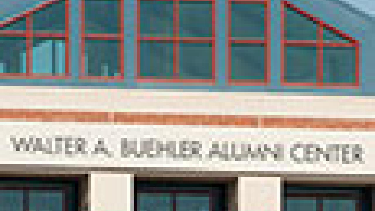 Photo: New sign reads Walter A. Buehler Alumni Center