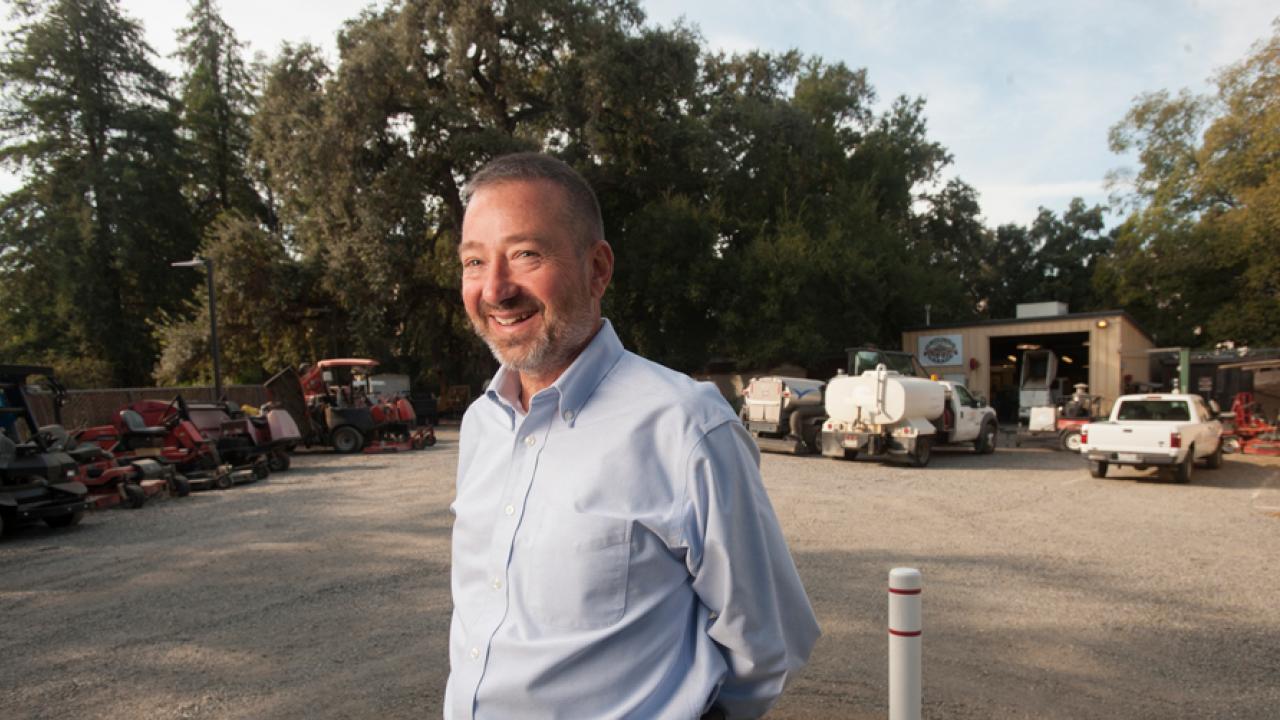 Cary Avery portrait, in grounds yard