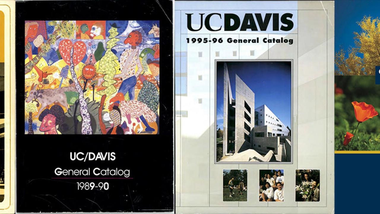 Four catalog covers from the archives