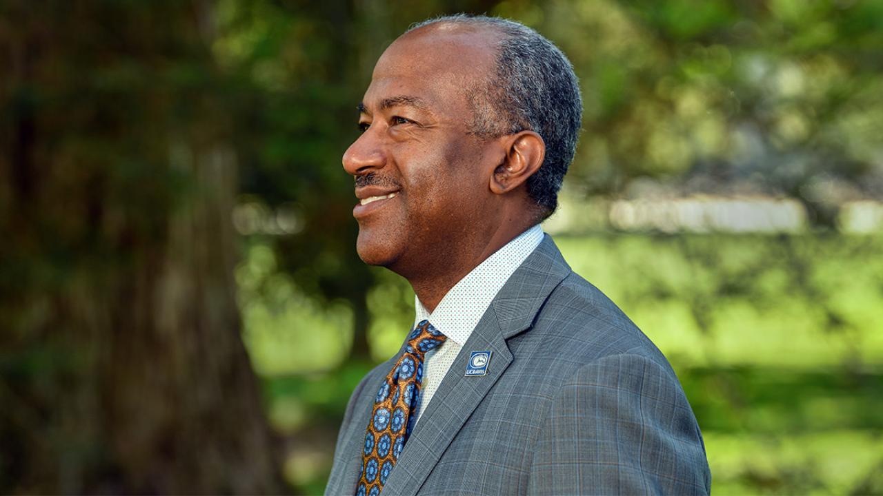 Chancellor Gary S. May on the Quad.