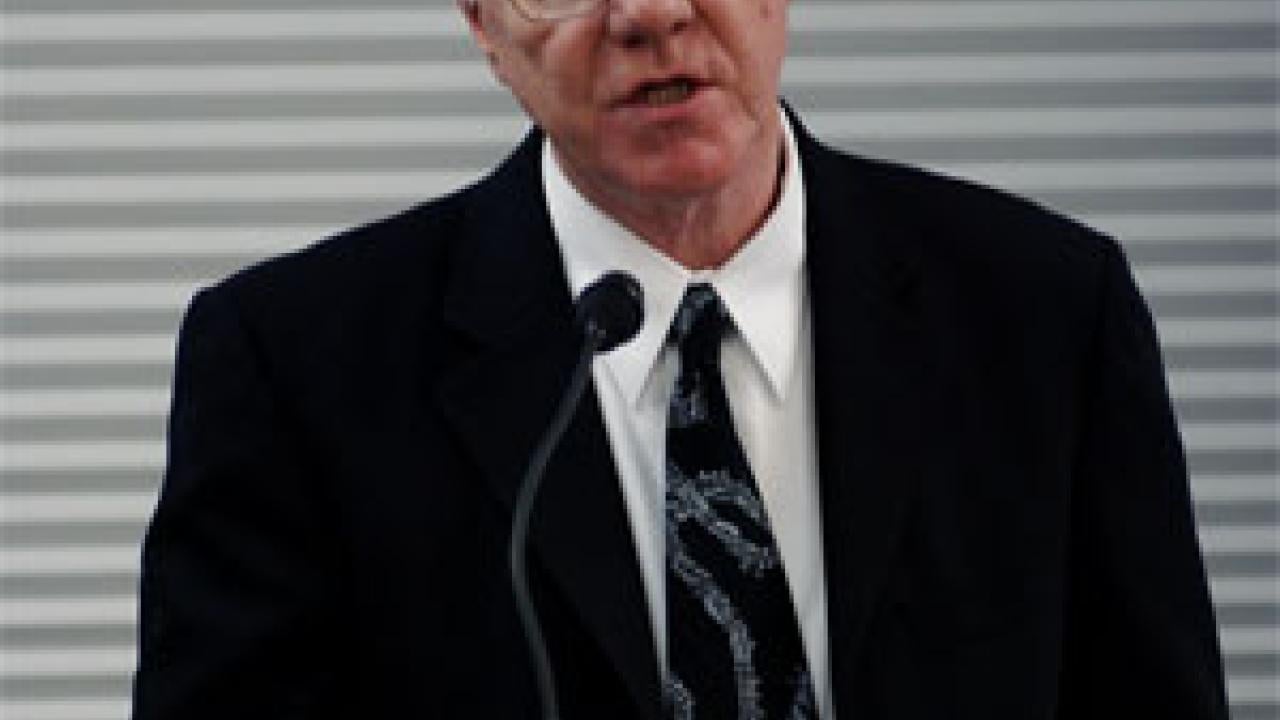 &lsquo;In the longer term, graduate student support is certain to be a featured objective of our comprehensive campaign. It must be one of our top priorities.&rsquo; &mdash; Larry Vanderhoef, pictured during Monday&rsquo;s State of the Campus Address