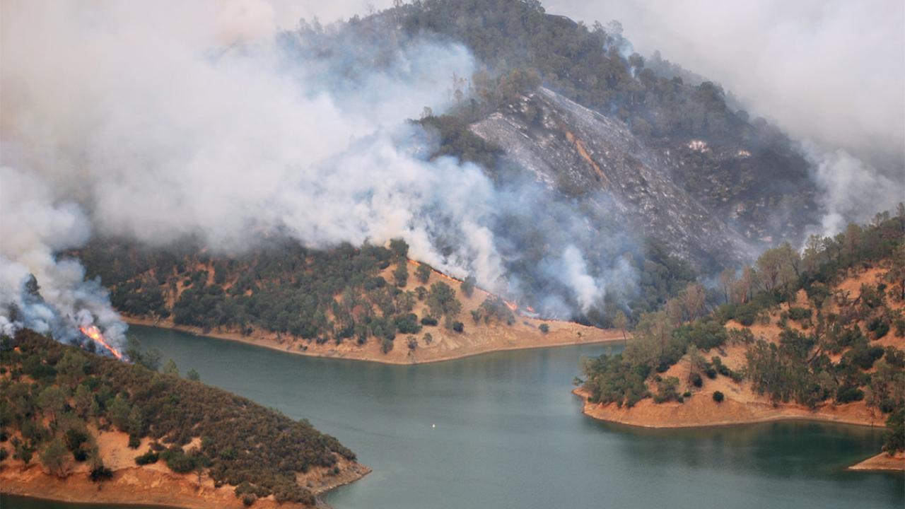 The County Fire as seen from Quail Ridge earlier this week.
