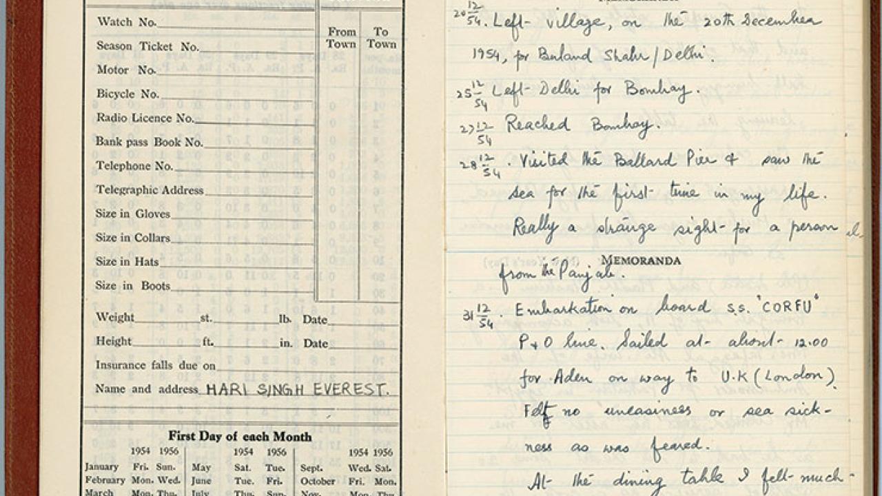 Photo: Page from a diary