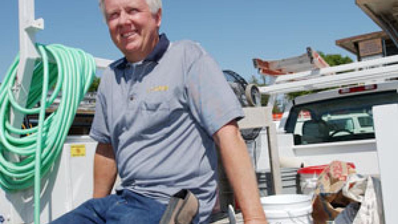 Senior Mechanic Doug Woolf began working on campus in 1974. He says he has no immediate plans to retire, but speculates he&rsquo;ll call it quits within six years so he can spend more of his free time traveling.