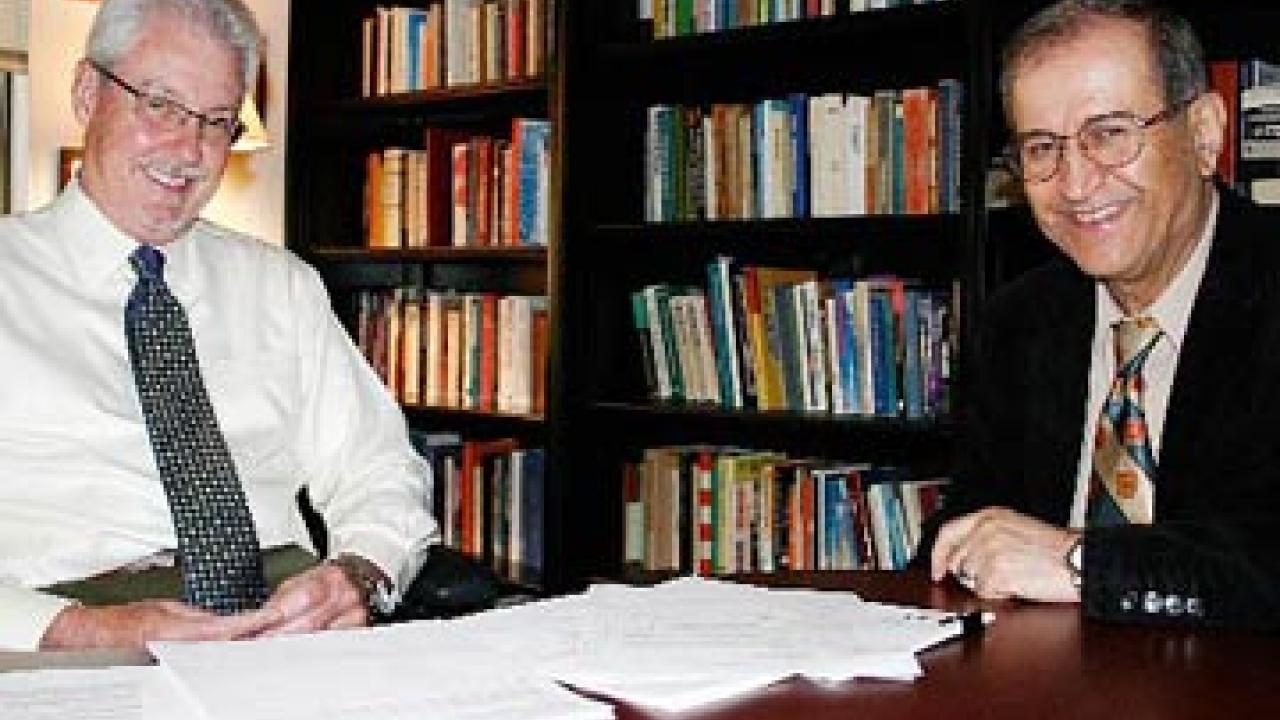 Photo: Paul Heckman and Jamal Abedi in an office