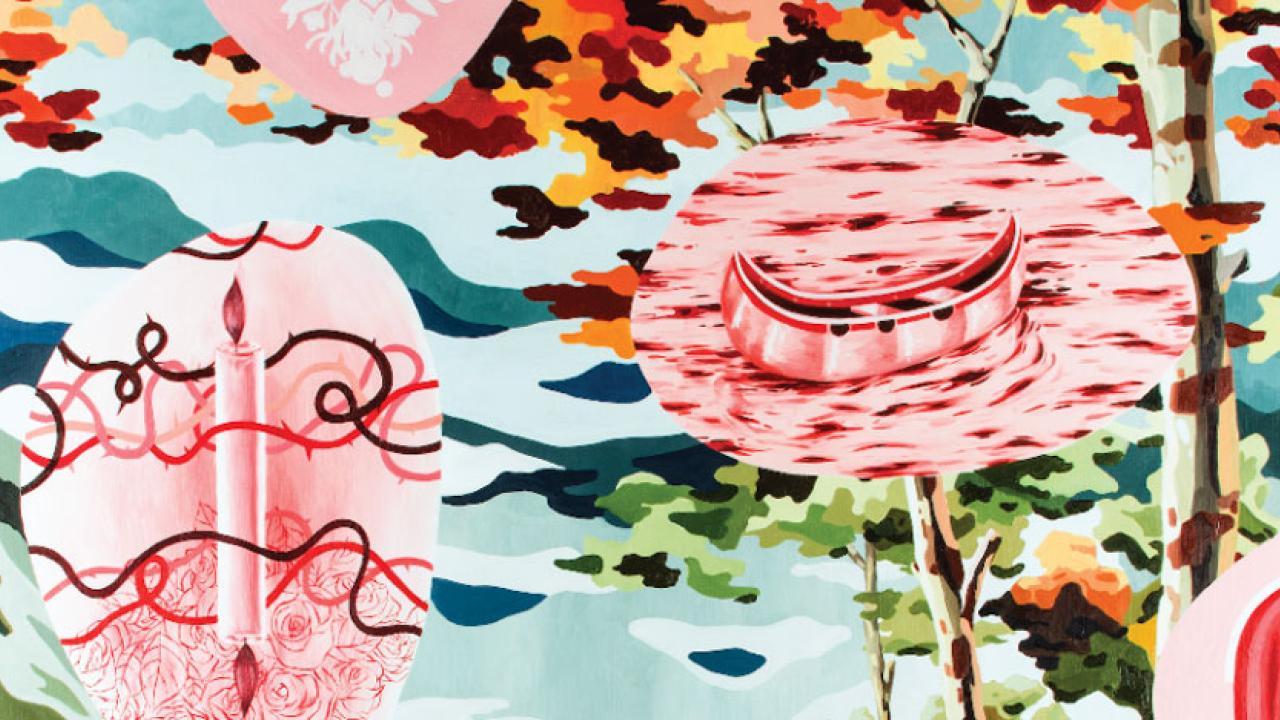 Jose Arenas oil-on-wood painting, cropped.