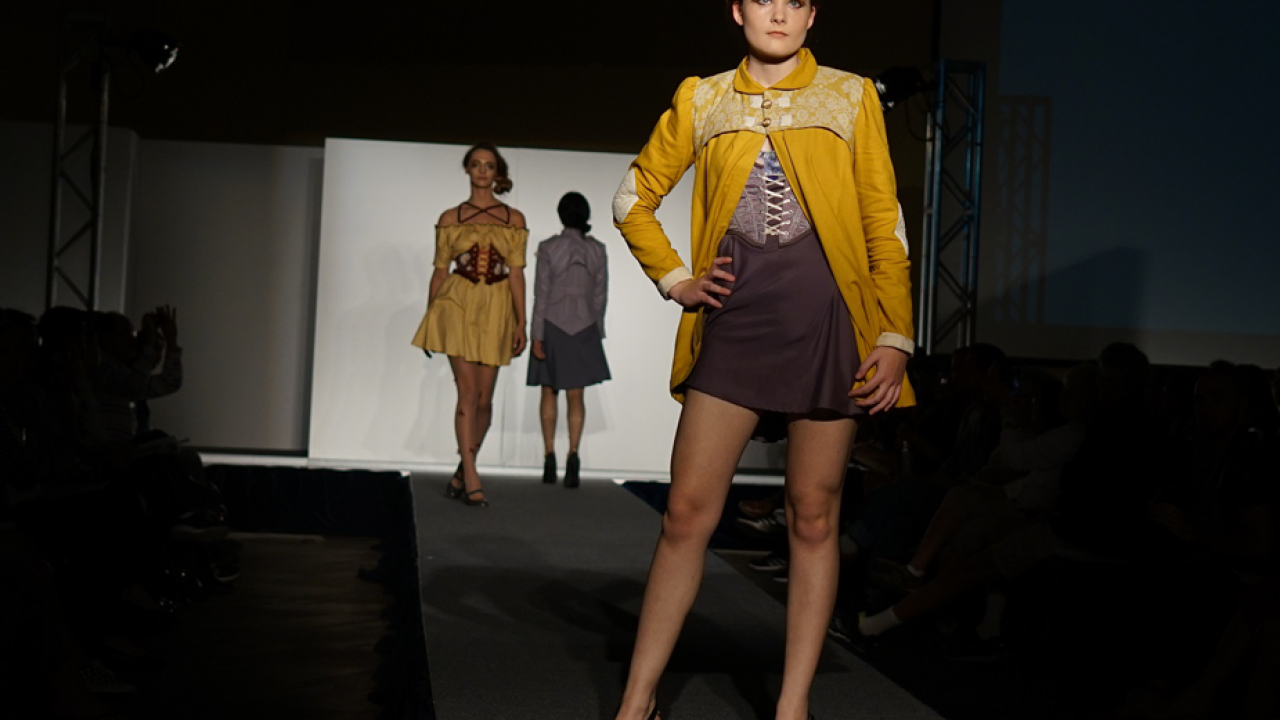 Fashion show: model on runway