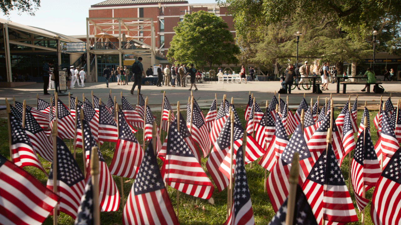 Flag display on Quad, MU in background