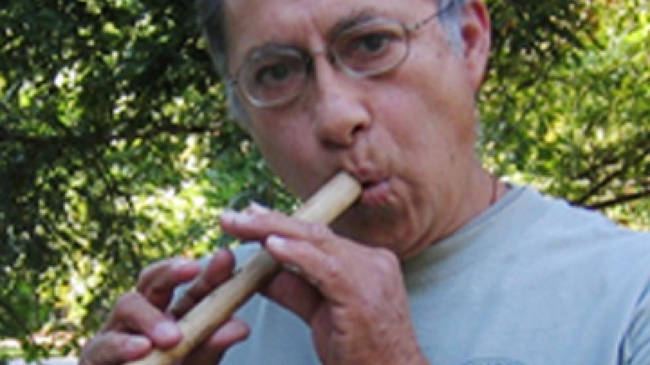 Photo: Antonio Flores, East Bay Regional Parks docent, leads flute-making workshop.