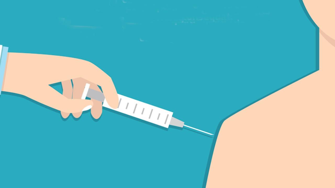 Graphic: Flu shot in arm.