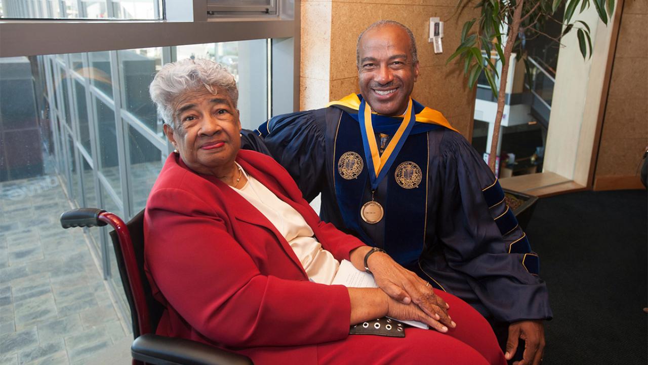 Gloria May and Chancellor Gary S. May.