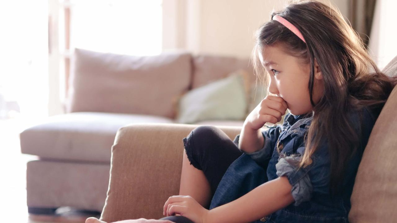 girl watching television