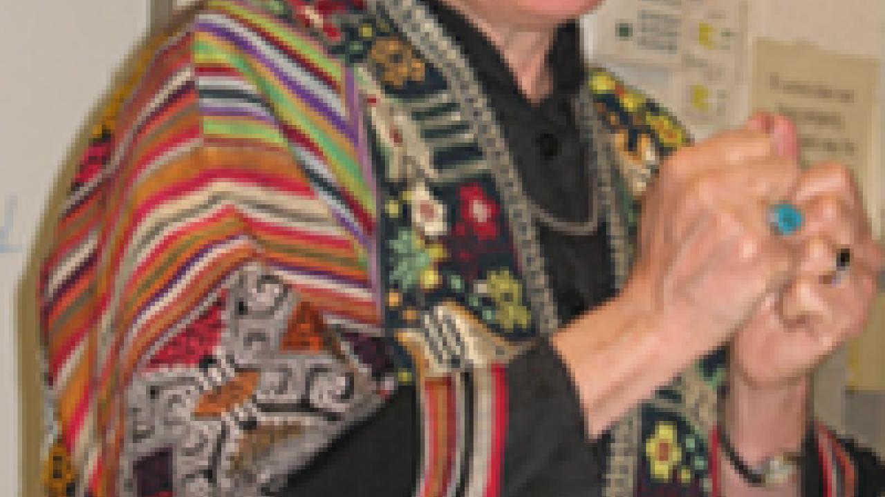 Gary Sue Goodman teaching her UWP 104C class, Writing in the Professions: Journalism, on Oct. 12.