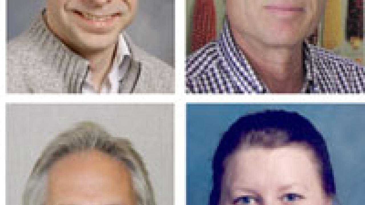 The Guggenheim Fellowship recipients are, clockwise from top left, Alan M. Taylor, Stephen Brush, Deborah Harkness and  Daniel Cox.  