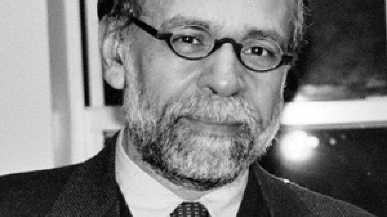 Black and white portrait of Hamid Dabashi 