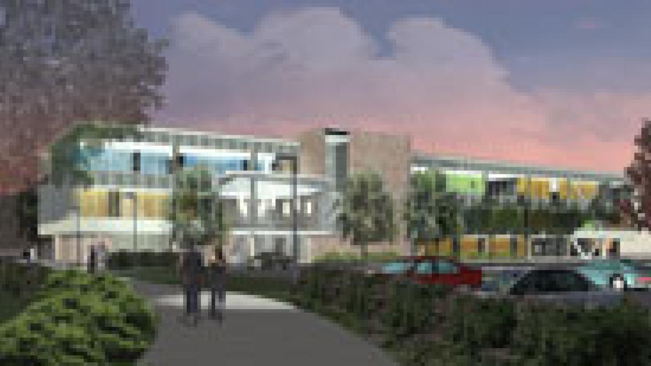 This artist&rsquo;s rendering shows the planned Health and Wellness Center on La Rue Road. It will be twice as large as the existing health center.