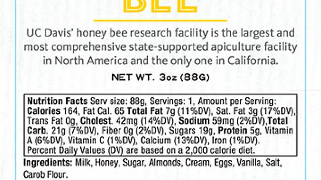 Graphic: UC Davis Honey Bee gelato label