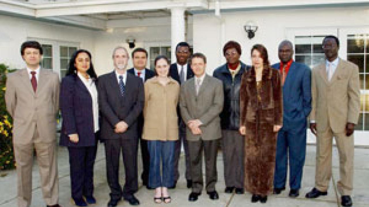This year&rsquo;s Humphrey fellows seem particularly close-knit, program coordinators say. Pictured are: Roberto Proenca, Suzan Al-Ajjawi, Paul Marcotte of UC Davis, Ricardo Contreras, Sasha Johnson of UC Davis, Yaw Amoyaw-Osei, Patrick Brown of UC 