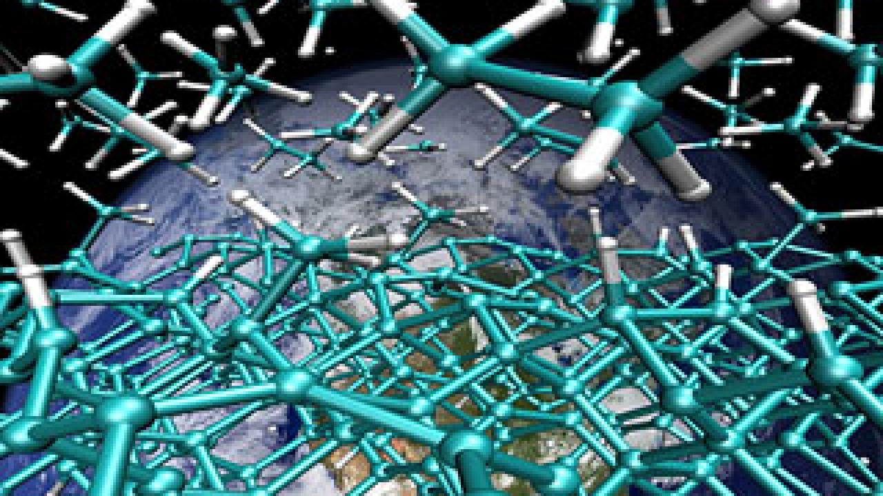 Graphic: models of hydrogen floating over the Earth