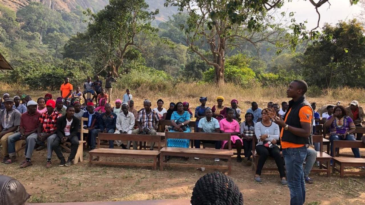 Community meeting in Sierra Leone.