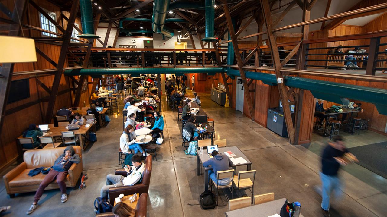 Students study inside the Silo.