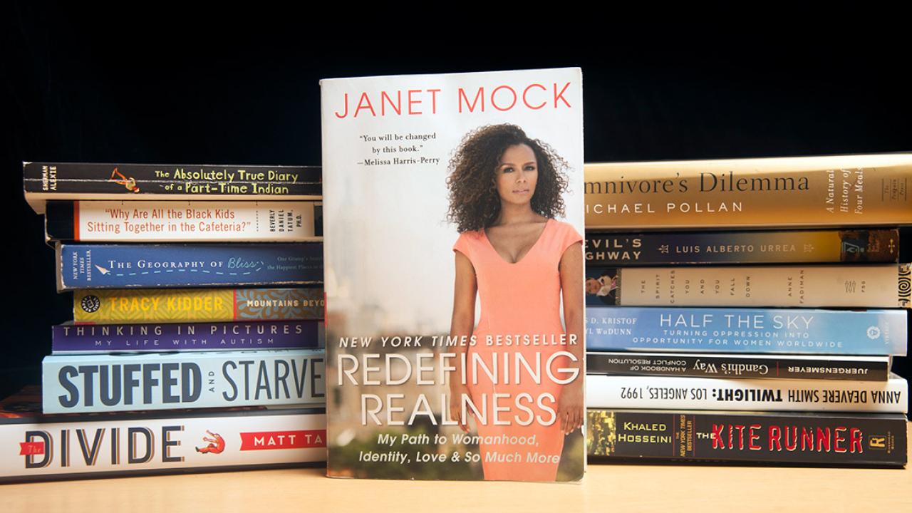 The current and former Campus Community Book Project titles.