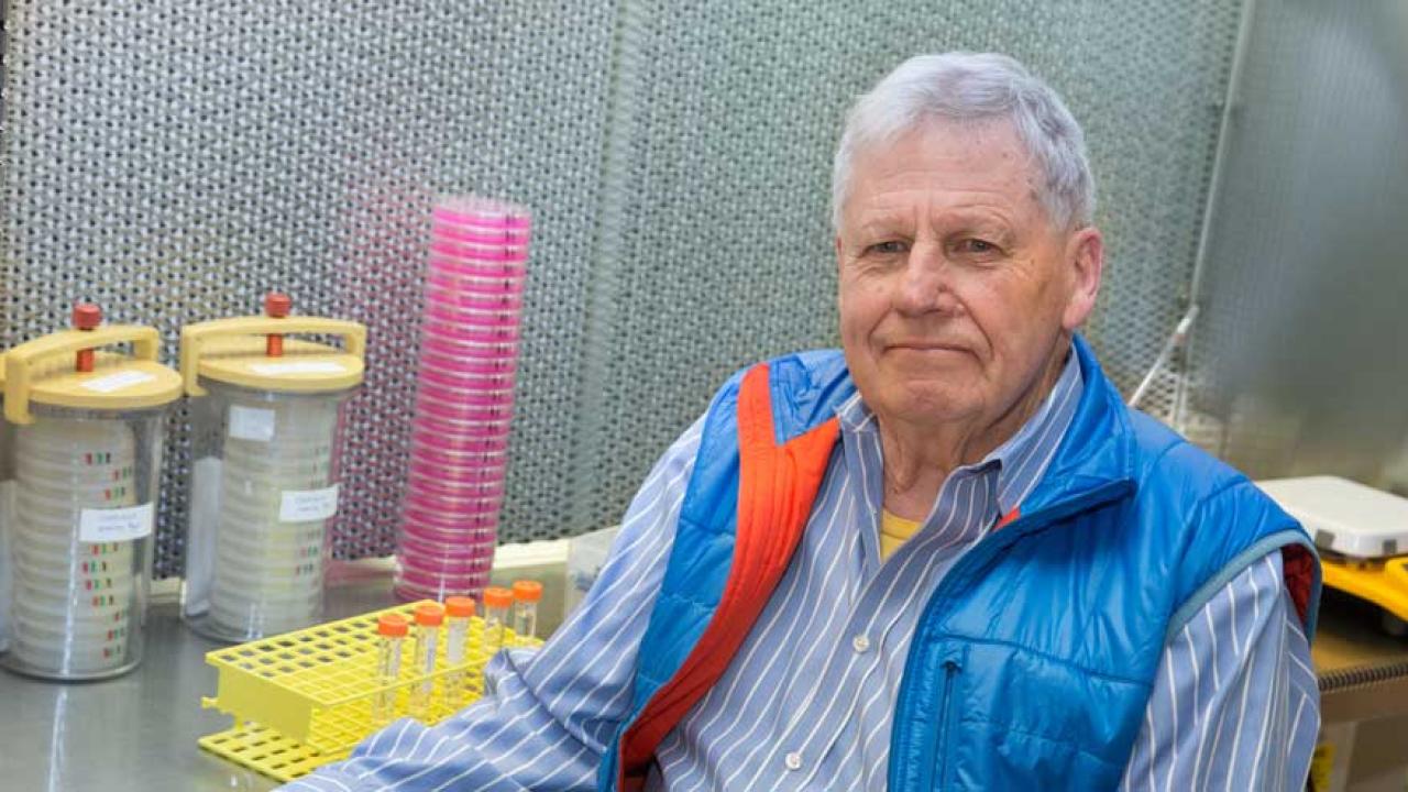 JaRue Manning at his lab bench