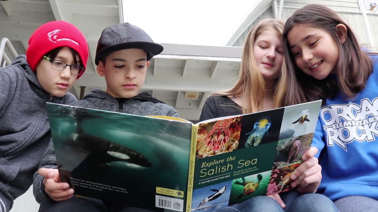 Children reading book