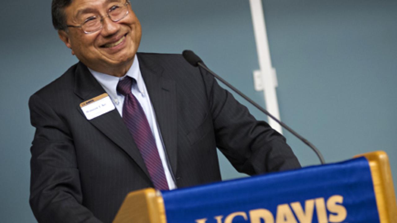 Photo: Dean Winston Ko, as emcee at Rock Hall dedication ceremony