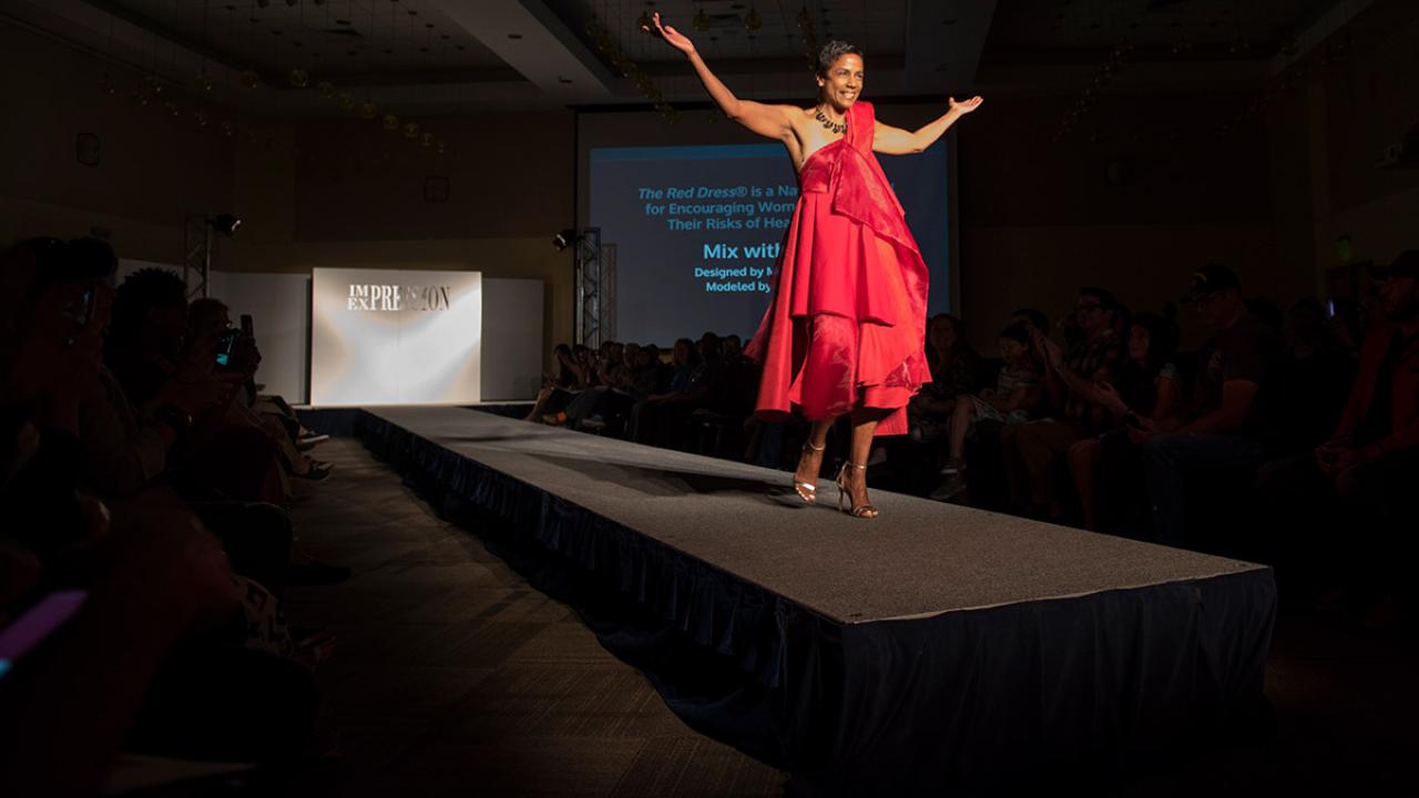 LeShelle May walks in the Picnic Day Fashion Show.