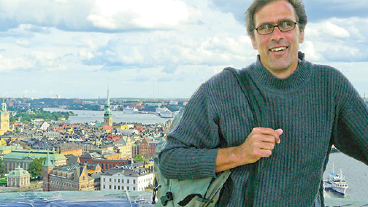 Photo: Meyer award recipient Jeff Loux in Stockholm during one of his Summer Abroad programs.